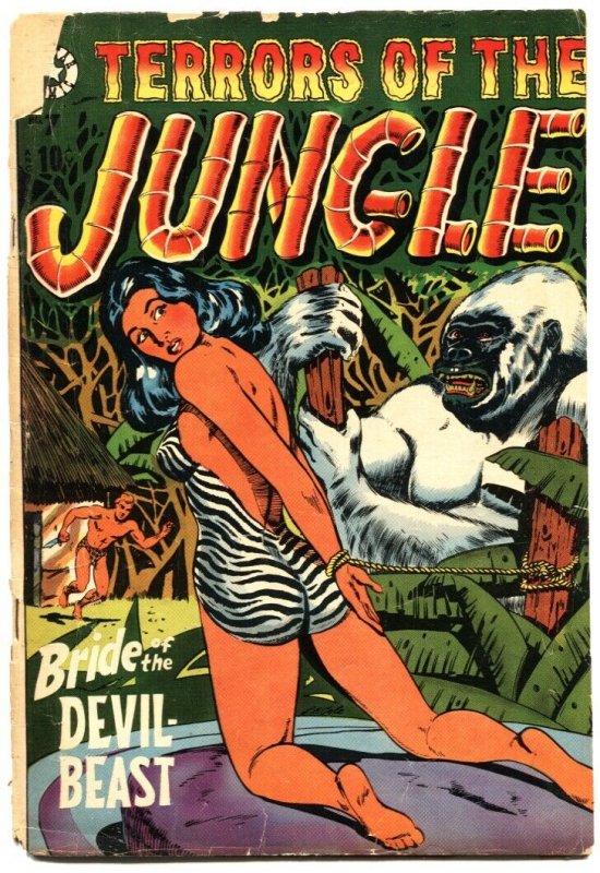 TERRORS OF THE JUNGLE #7-1953-LB COLE-JAY DISBROW-JACK KAMEN-BONDAGE-HORROR