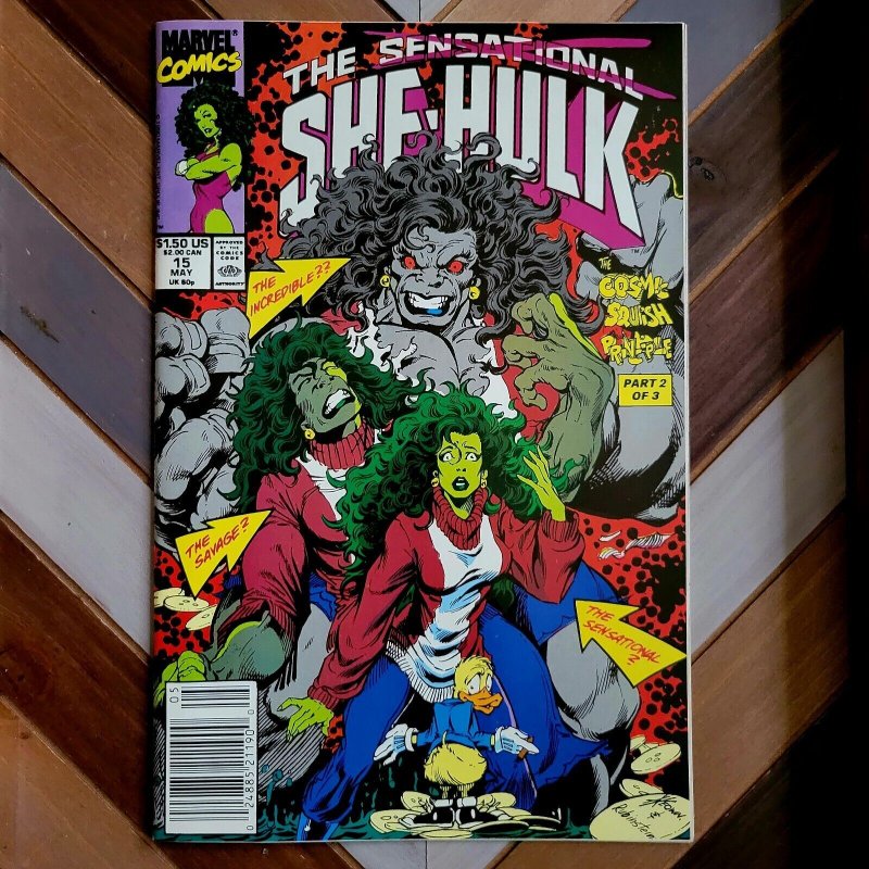 Sensational She-Hulk #15 NM- (Marvel 1990) 1st app GREY SHE-HULK Howard the Duck 