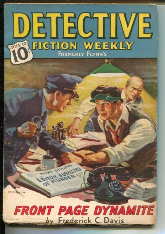 Detective Fiction Weekly 7/10/1937-Frredom of Speech cover-crime-mystery-VG+