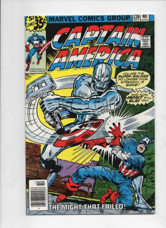 CAPTAIN AMERICA #226, VF/NM, Impact, Buscema 1968 1978, more CA in store