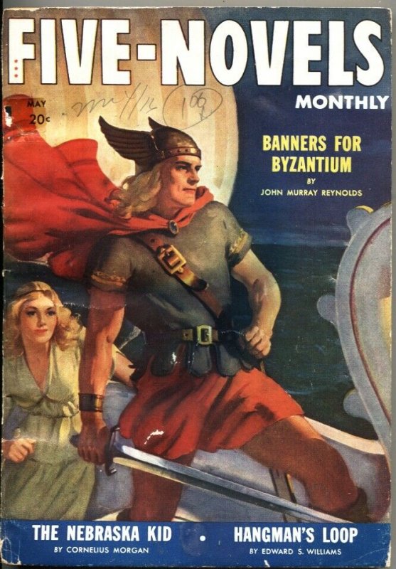 FIVE NOVELS MONTHLY---MAY 1942---ADVENTURE-PULP-VIKING COVER-DELL