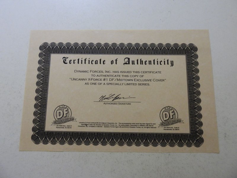 Uncanny X-Force #1 Dynamic Forces Midtown Comics Cover (2010) w/ cert VF/NM