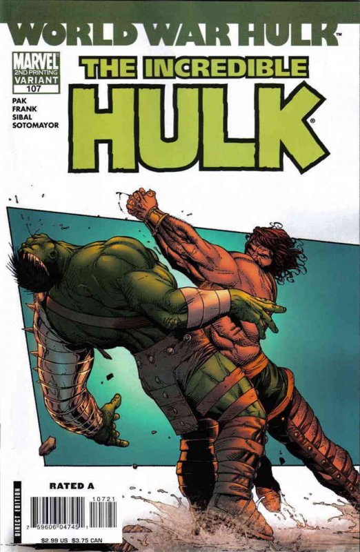 Incredible Hulk, The (2nd Series) #107 (2nd) VF/NM ; Marvel | World War Hulk Gre