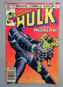 INCREDIBLE HULK #275B NEWSSTAND EDITION Marvel 1982 SN1