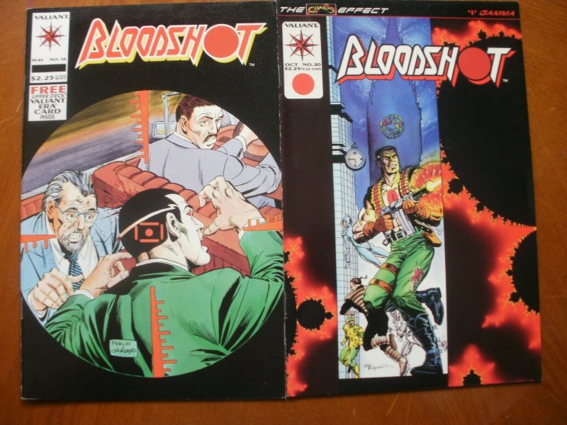 2 Near-Mint Valiant BLOODSHOT #16 Divided We Fall & #20 Lights Out (1994)