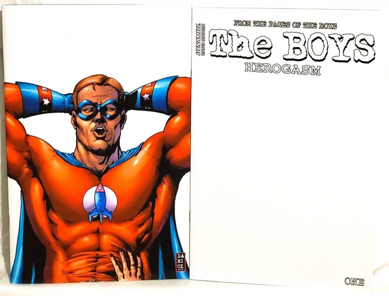 The Boys HEROGASM #1 Kickstarter Ltd Ed Virgin Variant and Blank Cover Dynamite