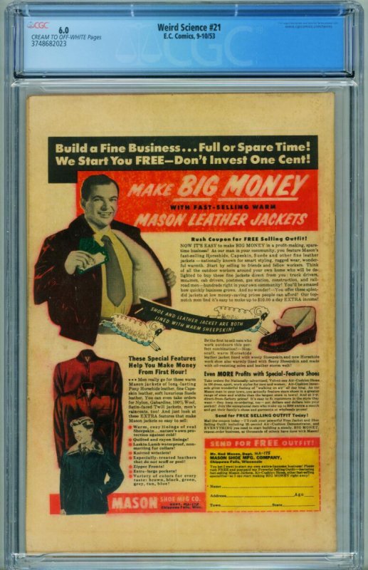 Weird Science #21  1953 - EC -CGC 6.0 - Comic Book-3748682023