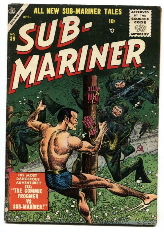 Sub-Mariner #39 comic book-Rare ATLAS comic book-1955 FN