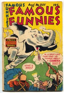 Famous Funnies #201 1952- Elephant cover- Dickie Dare VG-