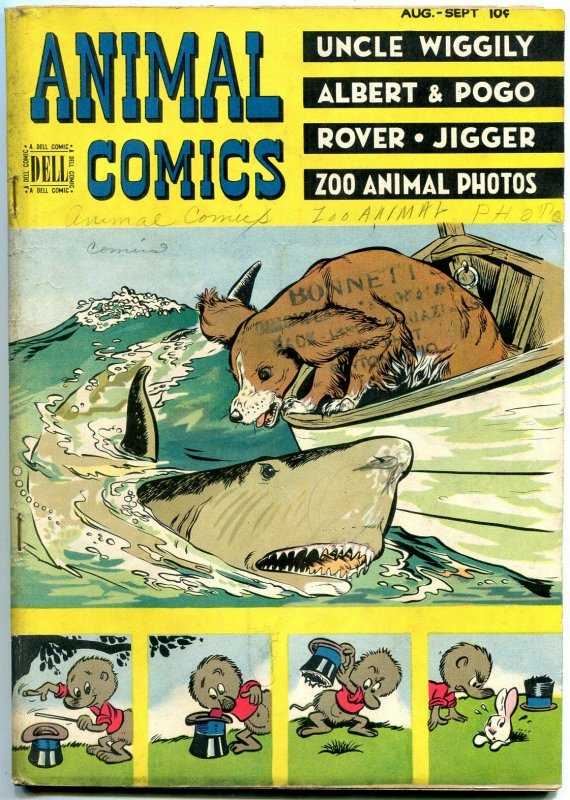 Animal Comics #28 1947-Shark Cover-Pogo-Kelly-J Stanley VG- | Comic Books - Golden Age, Dell, Pogo, Funny Animal / HipComic Animal Comics #28 1947-Shark Cover-Pogo-Kelly-J Stanley VG- | Comic Books - Golden Age, Dell, Pogo, Funny Animal / HipComic