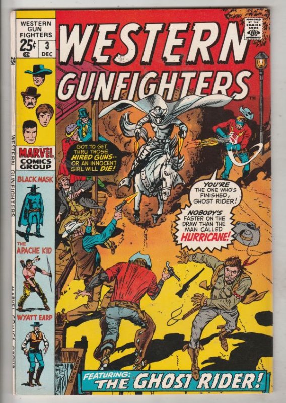 Western Gunfighters #3 (Dec-70) NM- Mid-Grade Ghost Rider, Wyatt Earp, Black ...