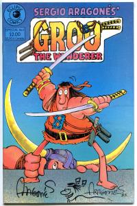 GROO the WANDERER Special #1,  NM, Signed Sergio Aragones w/remark, Eclipse,1984