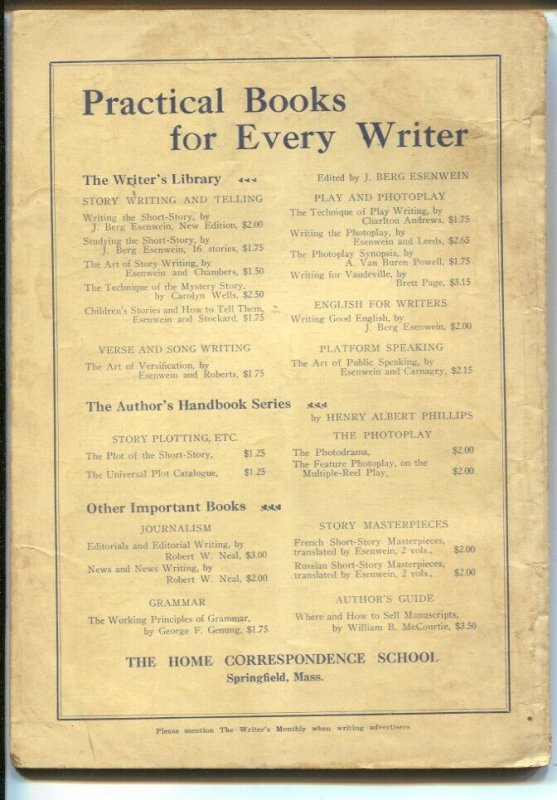 Writer's Monthly 6/1931-by pulp author Archie Joscelyn-writers info-Fannie Hu...