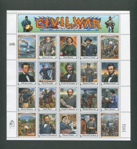 Civil War US Postage Stamp Commemorative Sheet  1994