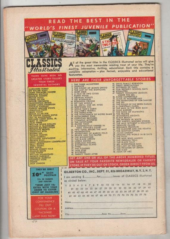 Classics Illustrated #78 (Dec-50) VF High-Grade Joan of Arc