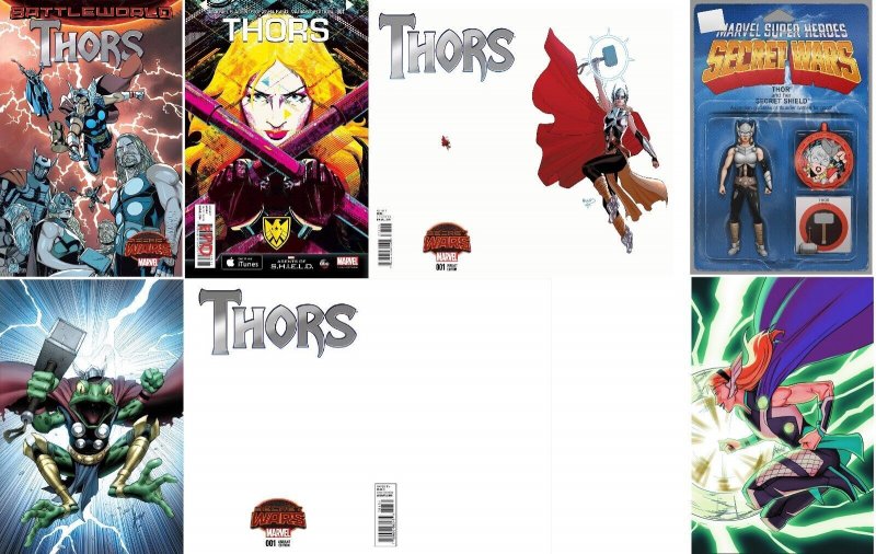 Secret Wars THORS #1 + GWEN + BLANK + 1:25 1:20 1:15 + ANT 7 cover variant set!