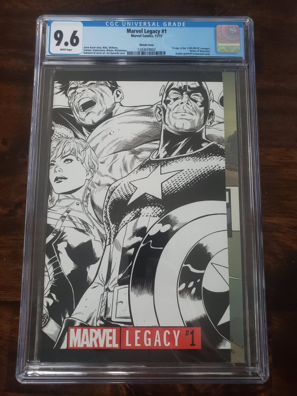 Marvel Legacy 1 CGC 9.6 1:500 ratio variant Return of Wolverine