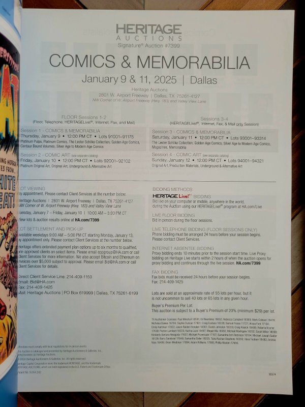 Heritage Auctions: Comics & Memorabila Catalog - Jan 9-12, 2025 Detective Comics