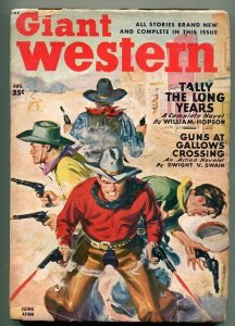 GIANT WESTERN 08/1949-THRILLING-PULP WESTERN ACTION-GUN FIGHT COVER-vg