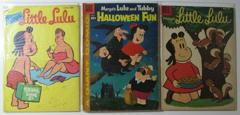 LITTLE LULU DELL Comic #50 142 and Giant 6 Halloween Fun VG Comics Lot