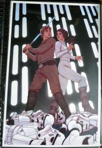 SIGNED Jenny Frison Star Wars Print! 11x17 NM Luke,Leia,Stormtroopers, Marvel