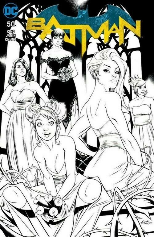 BATMAN #50 ALE GARZA EXCLUSIVE BRIDESMAIDS BLACK & WHITE SKETCH 