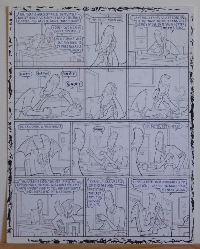 DOUGLAS PASZKIEWICZ original art, ARSENIC LULLABY BIG STALL page 13, 11x14