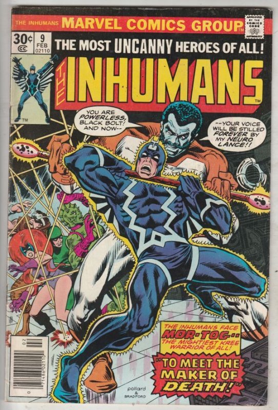 Inhumans, The #9 (Feb-77) FN/VF Mid-High-Grade Black Bolt, Gorgon, Triton, Ka...