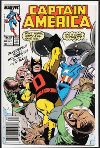 Captain America #328 Newsstand Edition (1987) Captain America [Key Issue]