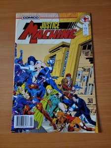 Justice Machine #1 Newsstand Variant ~ NEAR MINT NM ~ 1987 Comico Comics