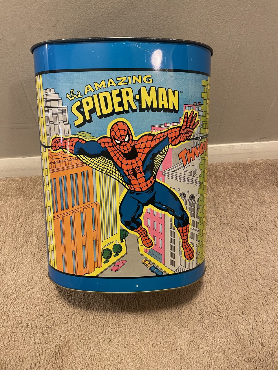 1979 Marvel Comics Amazing Spider-Man Trash can | Comic Collectibles -  Apparel & Accessories / HipComic