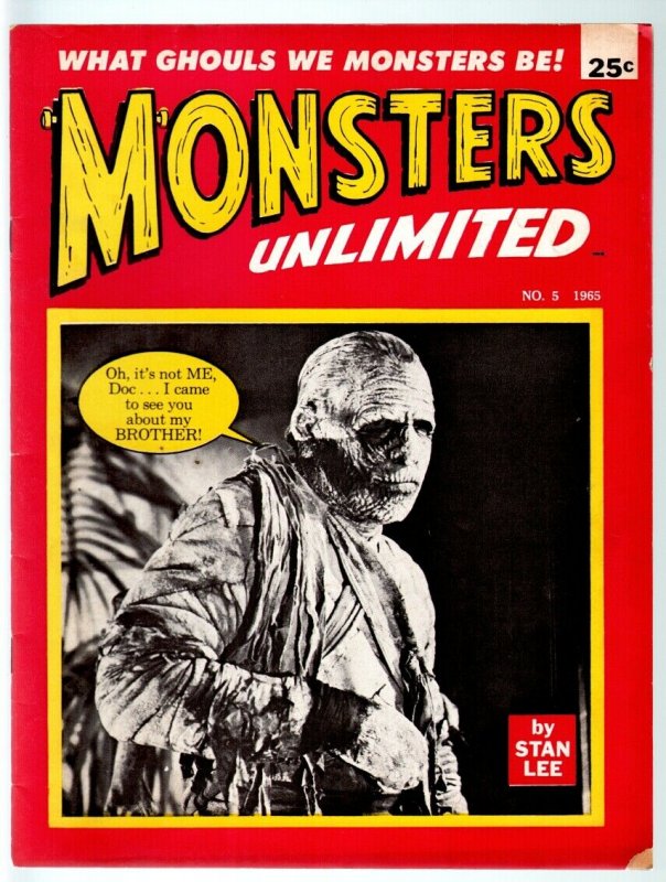 MONSTERS UNLIMITED #5-STAN LEE-MARVEL COMICS-MONSTER MAGAZINE-1965-VG-RARE  VG