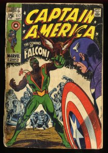 Captain America #117 Fa/Gd 1.5 Qualified Read Description! 1st Falcon!