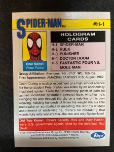 SPIDER-MAN HOLOGRAM CARD 1991 IMPEL EX-MT 6