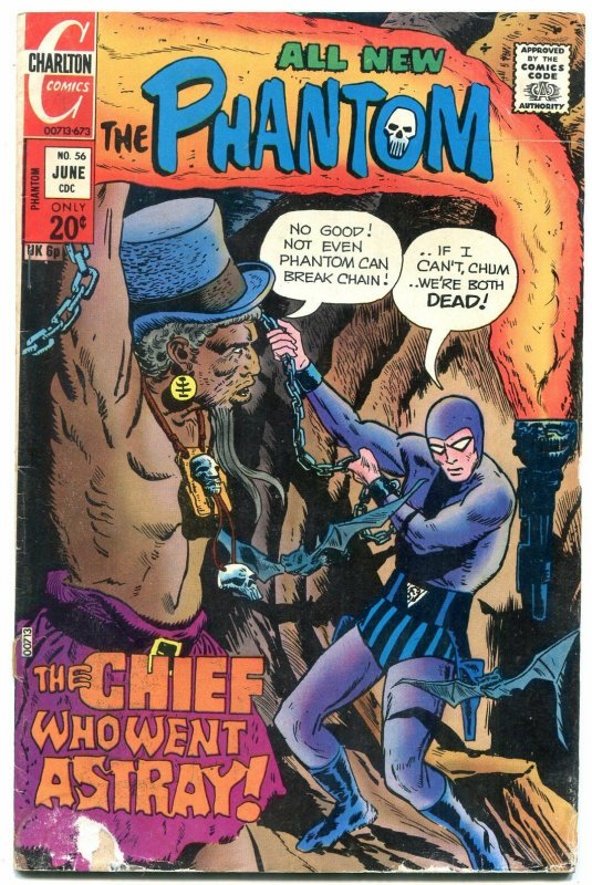 THE PHANTOM #56 1973-CHARLTON COMICS-BAT COVER FR/G