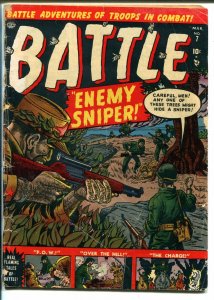 Battle #7 1952-Atlas-Joe Maneely-Al Hartley-POW story-Nazi sniper-G