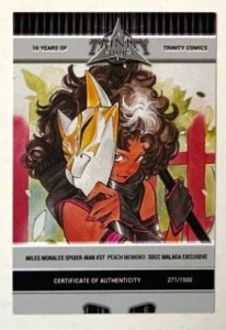Miles Morales: Spider-Man #37 SDCC Peach Momoko Virgin Inari Malaga SIGNED COA.