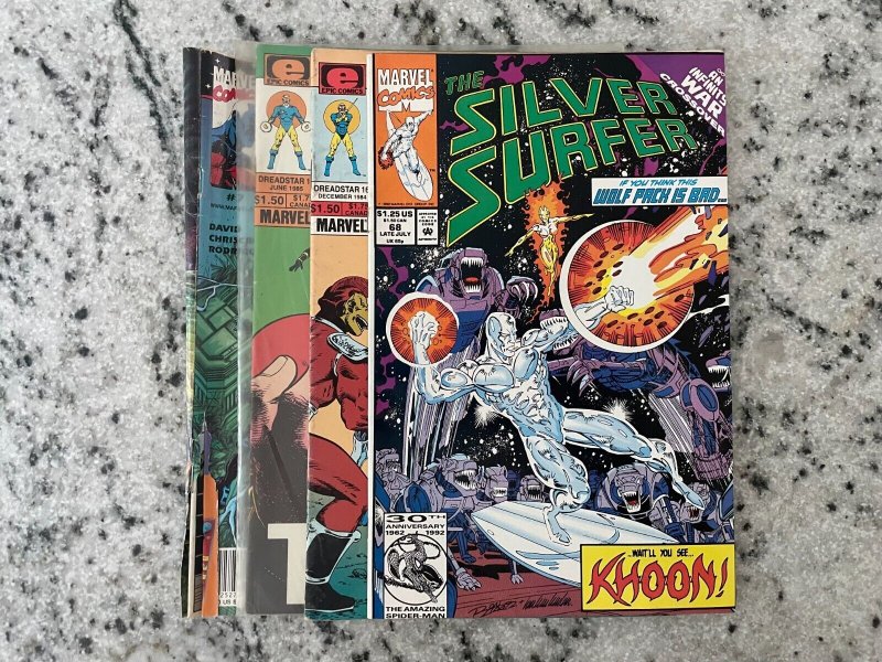 4 Marvel Comics Silver Surfer # 68 + Dreadstar # 16 19 + Captain Marvel # 7 J986