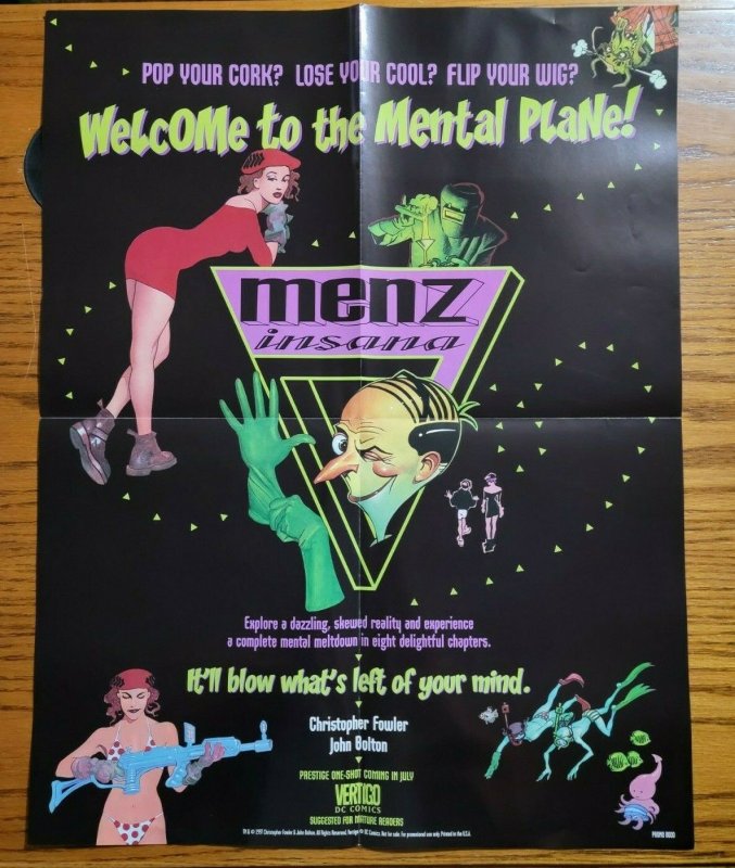 17 x 22 Menz Insana Vertigo DC Comics Promo Poster NO PIN HOLES NEW