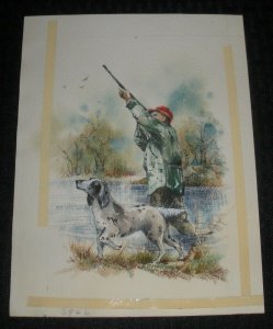 BIRTHDAY Beautiful Hunting Scene w/ Pointer Dog 7x9 Greeting Card Art #0846