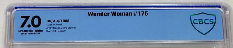 Wonder Woman #175 DC 1968 CBCS 7.0 Graded FN/VF