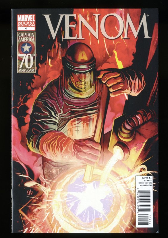 Venom (2011) #4 NM 9.4 1:20 Mundo Variant Captain America