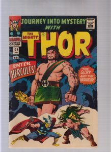 JOURNEY INTO MYSTERY #124 - KIRBY ICONIC COVER - 2ND HERCULES (5/5.5) 1966