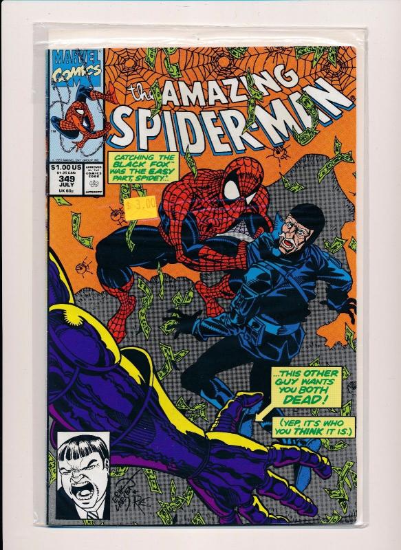 MARVEL COMIC THE AMAZING SPIDER-MAN #349 1991 FINE/VF (SRU347)