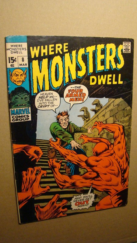 WHERE MONSTERS DWELL 8 *SOLID COPY* MONSTERS MARVEL HORROR