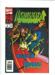 Nightstalkers #8 NM- 9.2 Newsstand Marvel 1993 Midnight Sons vs. Morbius