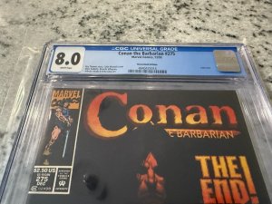 Conan The Barbarian # 275 CGC Graded 8.0 Marvel Comic Book Last Issue JH19