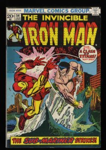 Iron Man #54 VG+ 4.5 White Pages 1st Moondragon!