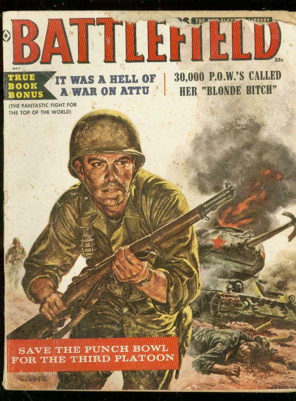 BATTLEFIELD MAG MAY 1959-WAR STORIES-SPICY PULP ART- FR