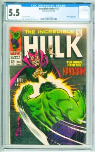 The Incredible Hulk #107 (1968) CGC 5.5! White Pages!